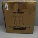 Medical King Walkers for Seniors Aluminum Lightweight Walker with Wheels, Adjustable Width and Height, Folding Walker for Elderly, Handicapped, Disabled 2 Wheels in Front