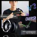 MAGICYOYO V3 Yoyo for Kids 8-12 or Above, Responsive Yoyo Professional with Dual Function, Professional Trick Yo yo for Adults with 12 Yo-yo Strings, KK Bearing, Bearing Puller, Axle,Case Bag -Black