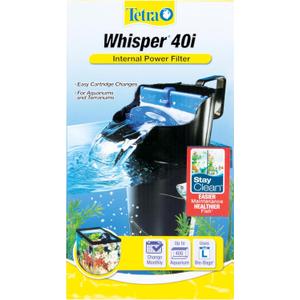 Tetra Whisper Internal Filter For Aquariums 20 To 40 Gallons, In-Tank Filtration With Air Pump