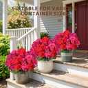 Geraniums Artificial Flowers for Outdoors, 2 Pack Potted Plants Faux Geraniums Bush Artificial Topiaries Realistic UV Resistant Fake Flowers Greenery for Outside Gardens Porch Patio Yard Indoor