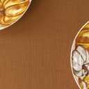 maxmill Harvest Square Tablecloth Stain Resistant Waterproof Wrinkle Resistant Linen Looking Soft Table Cloth for Fall Harvest Thanksgiving Decorative Fabric Table Cover, 52 x 52 Inch, Amber Bronze