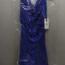 kensie Womens Sleeveless Cowl Neck Midi Dress (4, Cobalt Shimmer)