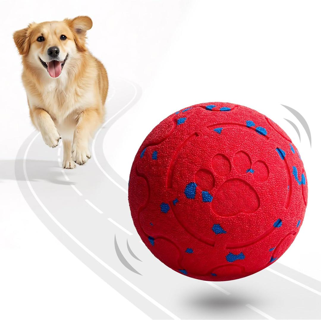 Dog Balls: Interactive Dog Ball Auto Rolling - Interactive Dog Toys for Aggressive Chewers - Bouncy & Throwable, Type-C Rechargeable, Washable, for Small & Medium & Large Dogs  Red