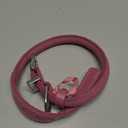 BRONZEDOG Rolled Leather Dog Collar for Small Medium Large Dogs with QR ID Tag (M: 14-16 Inch, Hot Pink)