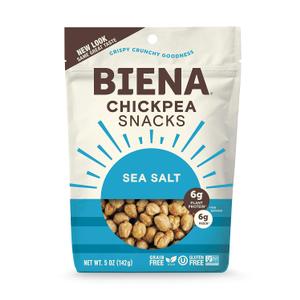 BIENA Chickpea Snacks, Sea Salt | Gluten Free | Vegan | Dairy Free | Plant Based Protein (Single 5 oz. Bag) (BBD 07/22/26)