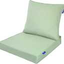 Deep Seating Chair Cushion Outdoor Patio Seat and Back Cushion Set for Outdoor Furniture Water Repellent 22'' x 24'' Patio Deep Seat Cushions Fade Resistant (Light Green)