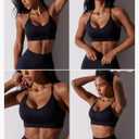 RUNNING GIRL Sports Bras for Women,Sexy Crisscross Back Seamless Padded Sports Bra Medium Support with Removable Pads, Large