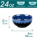 4 x vancasso Starry 24oz Bowls for Soup, Ceramic Soup Bowls Set of 4, Blue Cereal Bowls Set for Kitchen, Salad Bowls Set, Pasta Oatmeal Bowls, Lead-free, Dishwasher & Microwave Oven Safe, Blue