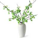 Mizii 3Pcs Artificial Green Apple Branches 40" Faux Green Apples with Long Stem Realistic Apple Fake Fruits Branche Greenery Decorations for Kitchen Table Centerpieces Tall Vase Home Decor