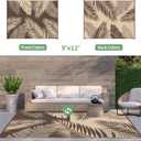 GENIMO Outdoor Rug 9' x 12' Waterproof for Patios Clearance, Reversible Outdoor Plastic Straw Camping Rug Carpet, Large Area Rugs Mats for RV, Camper, Deck, Balcony, Porch, Beach, Picnic, Coffee&Beige