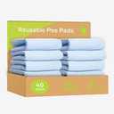GREEN LIFESTYLE Washable Underpads - Large Bed Pads for use as Incontinence Bed Pads, Reusable Pet Pads, Great for Dogs, Cats, Bunny, Seniors Bed Pad (Pack of 10 - 34x36), Blue (10 Pack - 34x36)