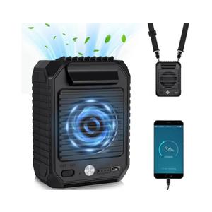 RNKRUN Portable Waist Clip Fan, 10000mAh Rechargeable Personal Neck Fan Battery Operated 6500RPM Powerful Wind Belt Cooling Small Fan for Men Camping Outdoor Workers Travel Farm Hiking (A-black)