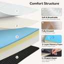 Tri Fold Mattress Twin Size – 6 Inch Twin Folding Memory Foam Floor Bed with Washable Cover, Non-Slip Bottom, Portable Guest Mattress for RV, Camping, Dorm, No Fiberglass, 75"x38"x6"