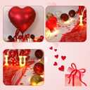 Ganeen 2040 Pcs Romantic Proposal Decoration Kit with Heart & LOVE Balloons, 2000 Rose Petals, LED Lights, Red Gauze for Anniversary, Valentine's Day, Wedding Office Classroom School Decor
