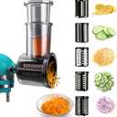 Stainless Steel Slicer Shredder Attachments for KitchenAid Stand Mixers, Vegetable Shredder, Cheese Grater, Salad Maker, Food Slicers Chopper Grinding Powder Accessories with Detachable 5 Blades