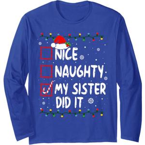 67 Shirt Nice Naughty 67 Funny Christmas Boys Girls Kids Men Long Sleeve T-Shirt M