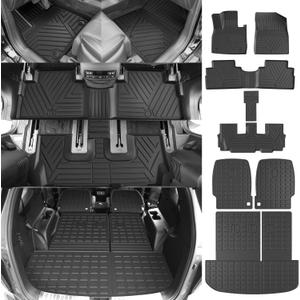 powoq Floor Mat Compatible with 2020-2025 Hyundai Palisade Trunk Mat Backrest Mat 7-Seat Cargo Liner Replacement for Hyundai Palisade Accessories (Trunk Backrest Mat+2nd Backrest Mat+Floor Mat)