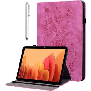 Case for All-New Amazon Fire HD 10 and 10 Plus Tablet (13th/11th Generation, 2023/2021 Release) 10.1", Multi-Angle Flip PU Leather Cover with Stylus Holder for Fire HD 10 2023 Case, Rose