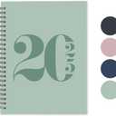 Rileys 2025 Weekly Planner - Typographic Annual & Monthly Agenda Planner, Flexible Cover, Notes Pages, Twin-Wire Binding (8 x 6 inch, Green) 4 PCS