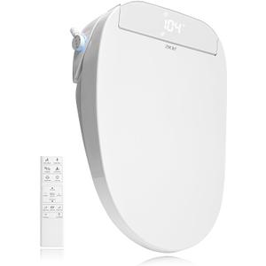 ZMJH Smart Bidet Toilet Seat with Warm Water, Heated Seat, Remote - White