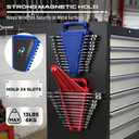 8-Piece Magnetic Socket and Wrench Organizer Set, Metric & SAE, 1/4", 3/8", 1/2"Drive Detachable Socket Storage Tray, 24-Slot Wrench Holder with Non-Slip Handle & Lock Cover for Toolbox Drawer Storage