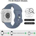 Patenting Sport Silicone Band Compatible with Apple Watch Bands 40mm 38mm 41mm 42mm 44mm 45mm 46mm 49mm Women Men, Waterproof Soft Wrist Strap for iWatch Series 11 10 9 8 7 6 5 4 3 2 1 SE Ultra 2 3 (Denim(#New))