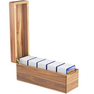 Neando Card Storage Box for PTCG Trading Cards, Magic MTG Cards Organizer with 5 Compartments, fits for 600+ Single Sleeved Cards, Acacia Wood, 3.5’’W x 10’’D x 4.1’’H (Game Cards Are Not Included)