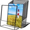 8x10 Picture Frames,Clear Frameless Picture Frames,6 Pack Acrylic Self Standing Photo Frames for Wedding Table Numbers, Restaurant Signs, Photos and Art Display-Black Color