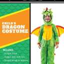 Spooktacular Creations Halloween Toddler Dragon Costume, Dinosaur Costume kids with Wings for Baby Halloween Dress Up Party (Green)