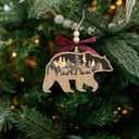 10 x Pawzity Bear Ornaments - Bear Ornaments for Christmas Tree - Animals Gifts for Bears Lovers, Women, Men - Wood Christmas Hanging Ornament