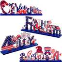 Hommtina 4 Pcs 4th of July Decorations Patriotic Decorations 4th of July Gnomes Memorial Day Decorations Red White and Blue Decorations for House School Classroom