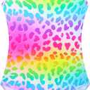 Gnainach Girls One Piece Swimsuits with Adjustable Straps Multicolor Bathing Suits Kids Beach Swimwear for 2-10 Years Size 120