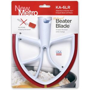 New Metro KA-6L Original Beater Blade Works w/ Most KitchenAid 6 or 7 Qt Bowl-Lift Stand Mixers, Red