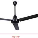 Canarm 60" Black Weatherproof Industrial Ceiling Fan – High-Performance DC Motor – Wall Control – Ideal for Outdoor Patios, Warehouses & Gyms, Extra Large