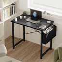 DUMOS 31" Small Computer Desk Home Office Desk, Gaming Desks, Deep Black