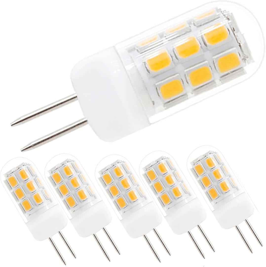 120V G4 Led Bulb Dimmable 30-35W Halogen Bulb Equivalent, Warm White 3000K 3W G4 Bi-pin Base Led Bulb, 5-Pack