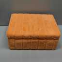 Greenstell Vanity Stool Chair Faux Fur with Storage, 15.7"L x 11.8"W x 19.4"H Soft Ottoman 4 Metal Legs with Anti-Slip Feet, Furry Padded Seat, Modern Multifunctional Chairs for Makeup, Bedroom,Orange