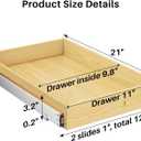 Pull Out Cabinet Organizer, Soft Close Wooden Slide Out Drawers for Pots and Pans, Full-extension Roll Out Shelves for Kitchen Cabinets, Pantry Organization, Bottom & Side Mount(12"W X 21"D x 3.4''H)