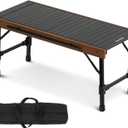 Naturehike IGT Camping Table, Fold up Lightweight, Aluminum Alloy+Wood, 4-6 Person Portable Table with Carry Bag for Outdoor, Folding Square Table, Picnic Backyards BBQ Camp Kitchen