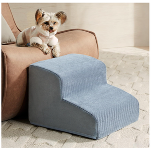 LEXTRO Dog Stairs for Small Dogs, 2-Steps Dog Ramp for Couch, Pet Stairs with Highly Supportive Foam and Non-Slip Bottom, Pet Steps for Cat & Doggie (High 11.8 Inch)