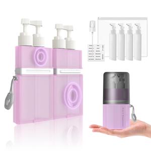 4 in 1 Travel Toiletry Containers,TSA Approved Refillable Travel Size Toiletries Bottles Set with Suction Cup for Smooth Walls - for Shampoo,Conditioner,Body Wash,Lotion.(Pink) 4 in 1 Travel Toiletry Containers,TSA Approved Refillable Travel Size Toiletries Bottles Set with Suction Cup for Smooth Walls - for Shampoo,Conditioner,Body Wash,Lotion.(Pink)