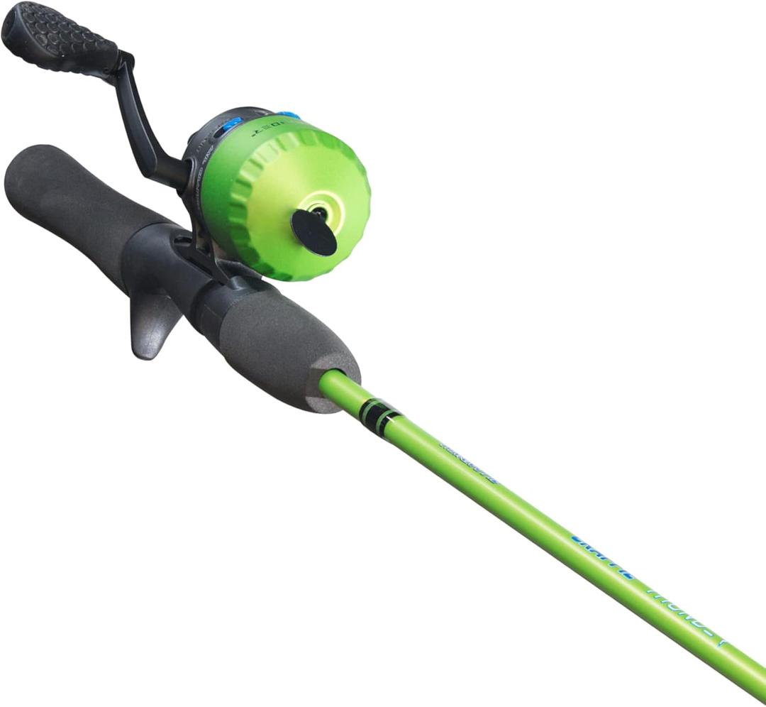 Lew's Mr. Crappie Crappie Thunder Spincast Reel and Fishing Rod Combo, Graphite Rod, 4.3:1 Gear Ratio, Interchangeable Retrieve, 6-Pound Line, Green