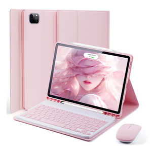 TUNKARMOR Keyboard Case for iPad Pro 13 (M5 2025) / iPad Pro 13 (M4 2024) 13 inch  with Mouse and Detachable Keyboard, Slim Case with Pen Holder  Pink