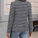 Blooming Jelly Womens Tops Striped Shimmer Long Sleeve Shirts Tweed T Shirt Dressy Casual Business 2026 Spring (XL)