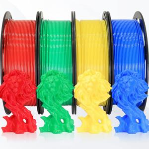 1.75mm 3D Printer PLA Filament 4 in 1 Bundle: Red, Blue, Yellow, Green, 4 Bright Colors Packed, 250g/Spool, 4 Spools Packed, Widely Fit for 3D Printer/3D Pen; Total 1Kg 3D Printing Material