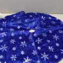 Plush Christmas Tree Skirts, 24 inches Luxury Blue Faux Fur Xmas Tree Base Cover Mat with Silver Snowflakes for Xmas New Year Home Party Decorations (24 inches, Blue Silver)