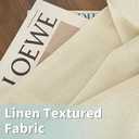 LAMIT Beige Linen Curtains 84 Inch Length for Living Room, Grommet Top Thick Light Filtering Drapes Privacy Boho Neutral Panels for Farmhouse/Bedroom, 2 Panels Set, 52 x 84 Inch, Light Beige