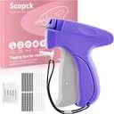 Stitch Gun for Clothes - Handheld Stitch Gun Quick Clothing Fixer - Tagging Gun - Includes 6 Needle, 1000 Black Fasteners & 1000 White Fasteners (Purple,grey)