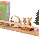 OAKERLAND Oak Floating Shelves 32 Inch Nursery Shelves, Nursery Book Shelves Floating Bookshelves Wall Mounted Shelves for Books, Toys and Decor Storage