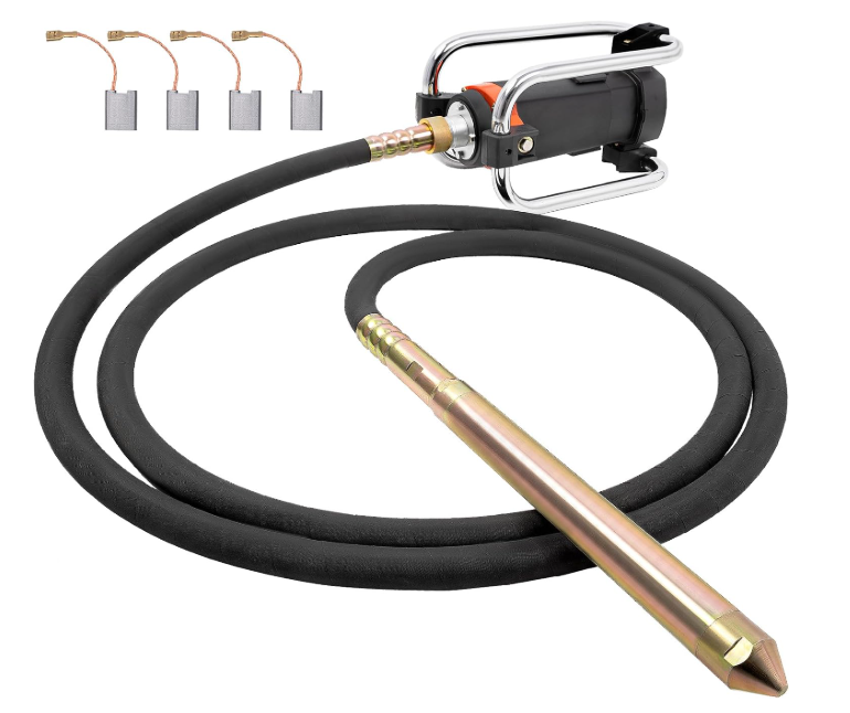 Electric Concrete Vibrator, 2HP 1500W 18K RPM, 14-3/4ft Shaft Powerful copper motor. 110V. Handheld portable. Insertion cement concrete vibrating tool. 4.5m flexible shaft